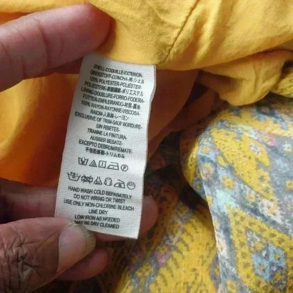 Free People Mustard Periscopes in the Sky Babydoll  Mini Dress Size L - Picture 4 of 7